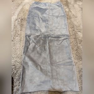 Danier Leather Grey Suede Midi Skirt